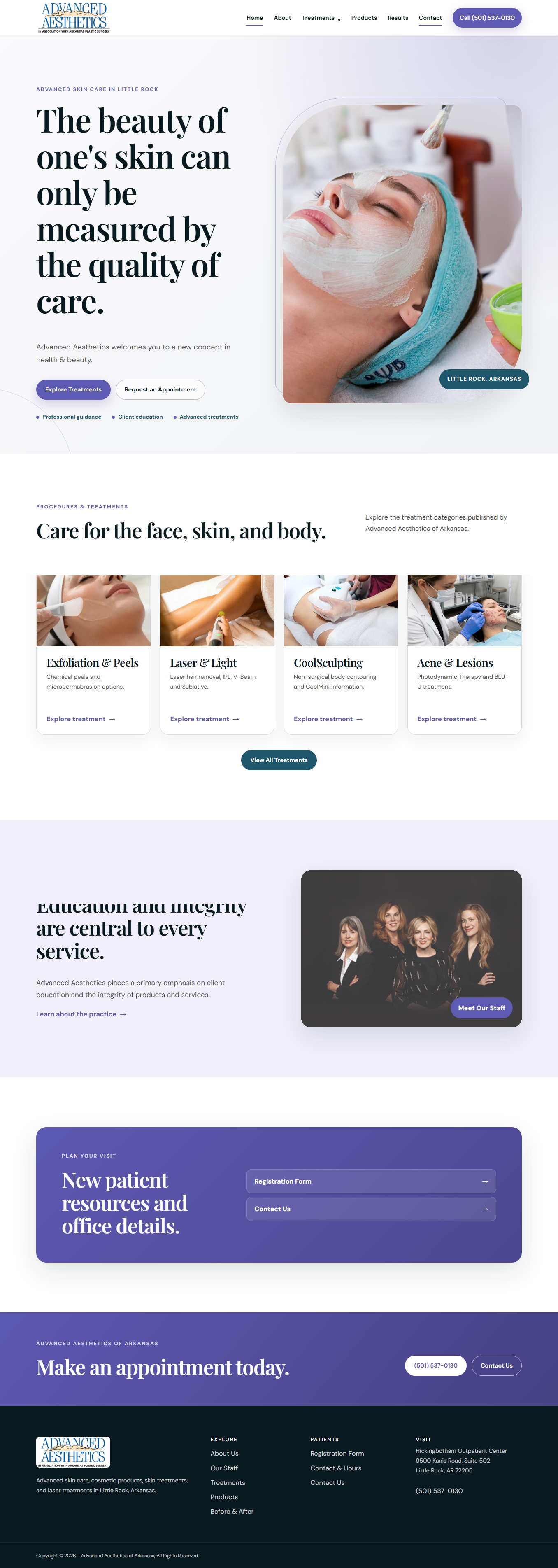 Advanced Aesthetics skin care and laser treatments GoHighLevel website